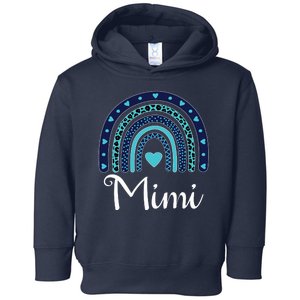 Grandma MiMi Blue Leopard Rainbow Toddler Hoodie