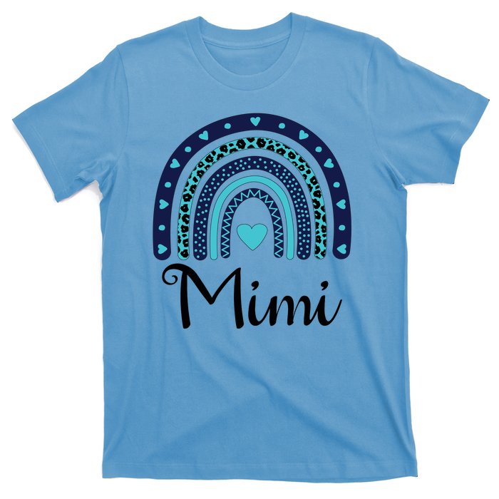 Grandma MiMi Blue Leopard Rainbow T-Shirt