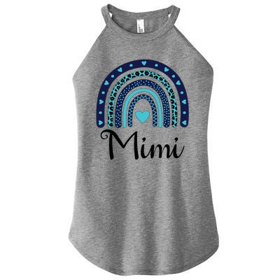 Grandma MiMi Blue Leopard Rainbow Women’s Perfect Tri Rocker Tank