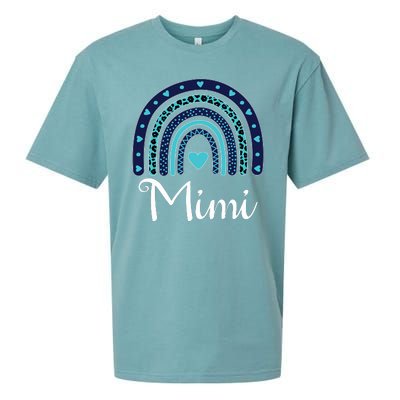 Grandma MiMi Blue Leopard Rainbow Sueded Cloud Jersey T-Shirt