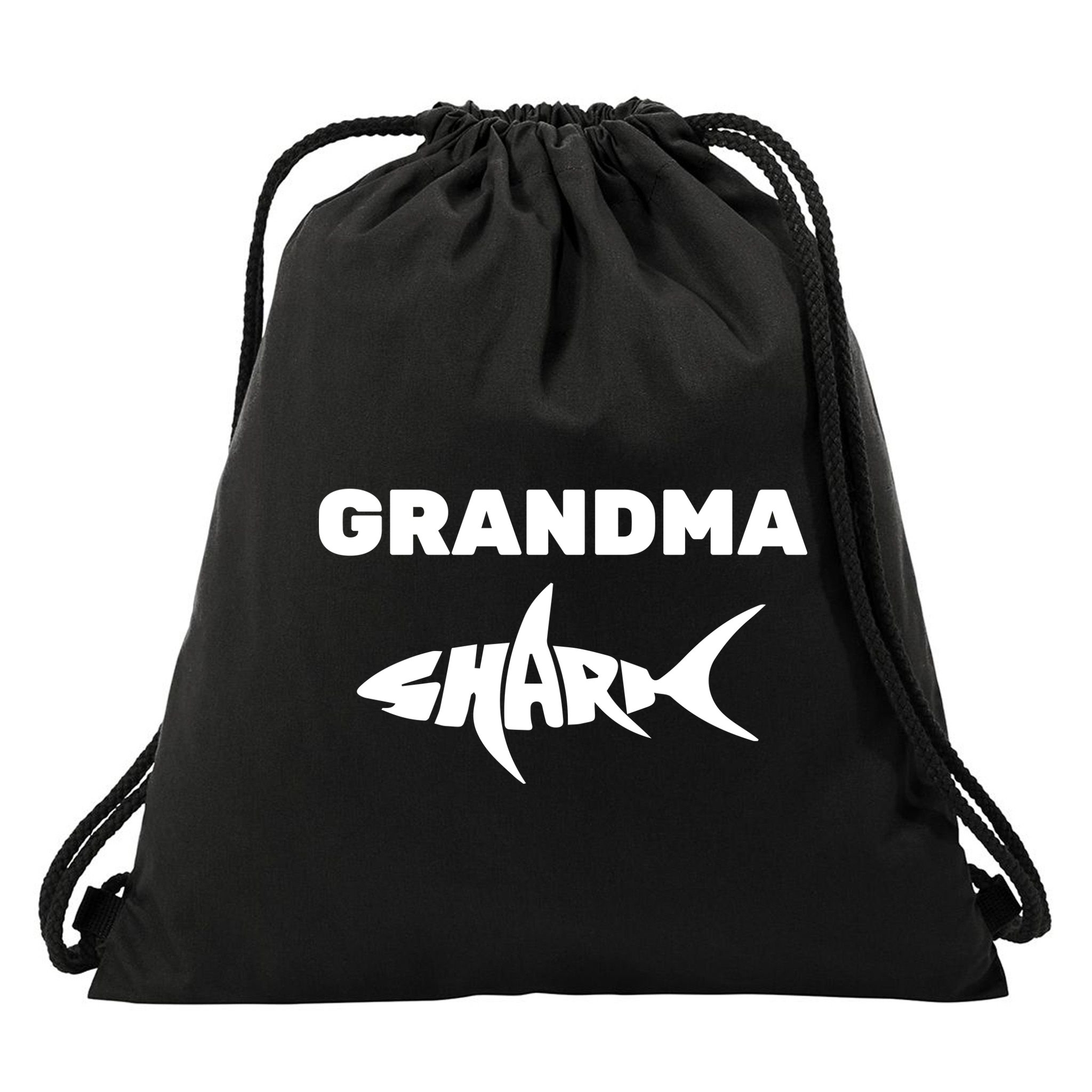 Grandma Shark Drawstring Bag