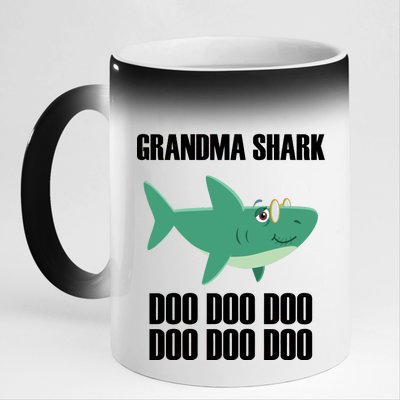 Grandma Shark Doo 11oz Black Color Changing Mug