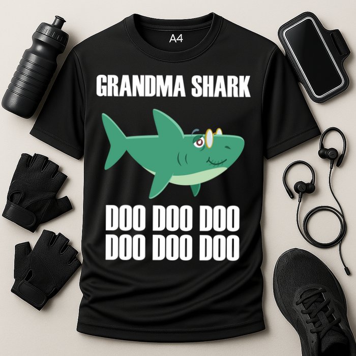 Grandma Shark Doo Cooling Performance Crew T-Shirt