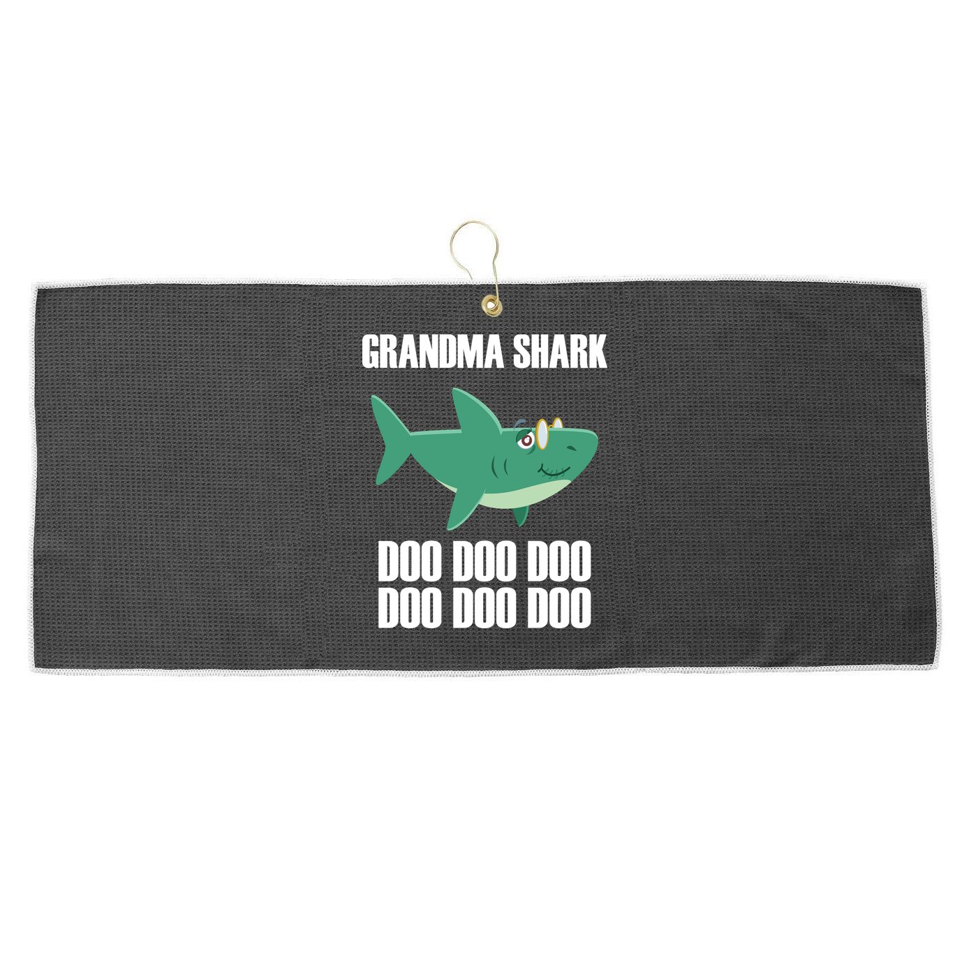 Grandma Shark Doo Large Microfiber Waffle Golf Towel
