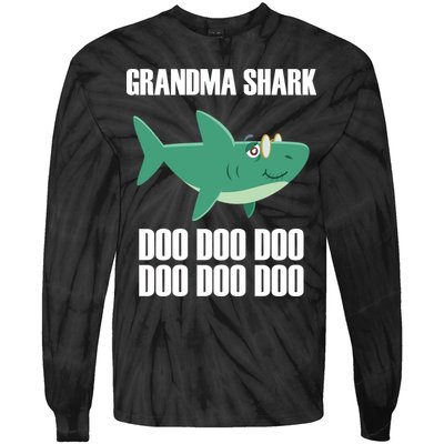 Grandma Shark Doo Tie-Dye Long Sleeve Shirt
