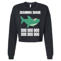 Grandma Shark Doo Cropped Pullover Crew