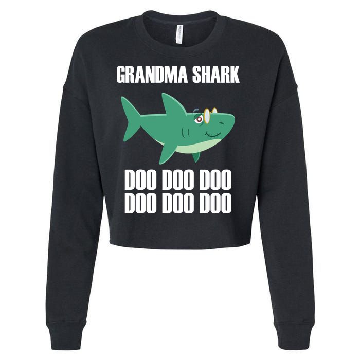 Grandma Shark Doo Cropped Pullover Crew