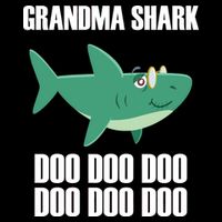 Grandma Shark Doo Cropped Pullover Crew