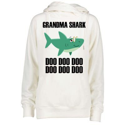 Grandma Shark Doo Womens Funnel Neck Pullover Hood