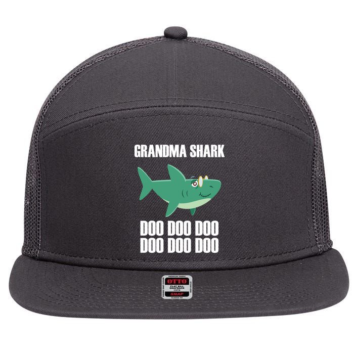 Grandma Shark Doo 7 Panel Mesh Trucker Snapback Hat