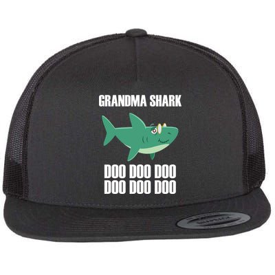 Grandma Shark Doo Flat Bill Trucker Hat