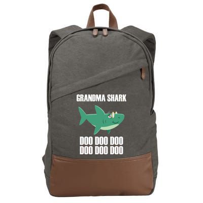 Grandma Shark Doo Cotton Canvas Backpack