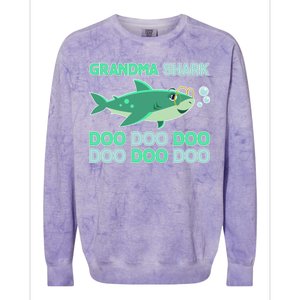 Grandma Shark Doo Doo Doo Colorblast Crewneck Sweatshirt