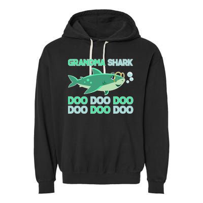 Grandma Shark Doo Doo Doo Garment-Dyed Fleece Hoodie