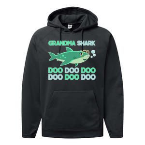 Grandma Shark Doo Doo Doo Performance Fleece Hoodie