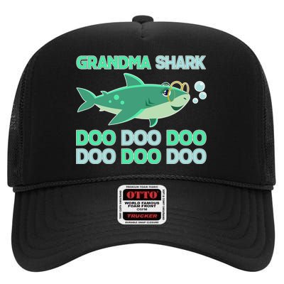 Grandma Shark Doo Doo Doo High Crown Mesh Back Trucker Hat