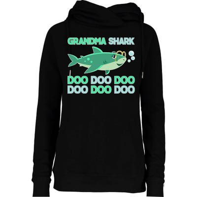Grandma Shark Doo Doo Doo Womens Funnel Neck Pullover Hood