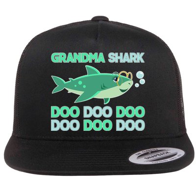 Grandma Shark Doo Doo Doo Flat Bill Trucker Hat