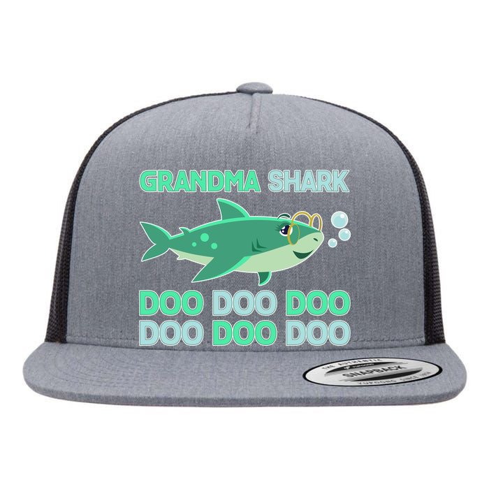 Grandma Shark Doo Doo Doo Flat Bill Trucker Hat