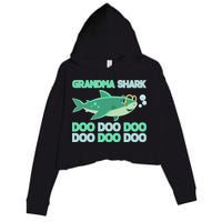 Grandma Shark Doo Doo Doo Crop Fleece Hoodie
