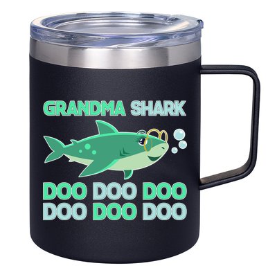 Grandma Shark Doo Doo Doo 12oz Stainless Steel Coffee Mug