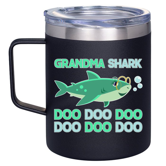 Grandma Shark Doo Doo Doo 12oz Stainless Steel Coffee Mug