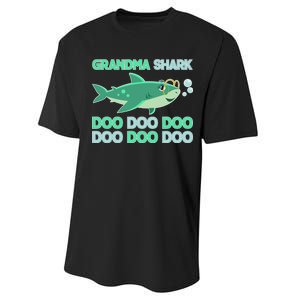 Grandma Shark Doo Doo Doo Performance Sprint T-Shirt