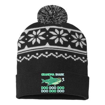 Grandma Shark Doo Doo Doo USA-Made Snowflake Beanie