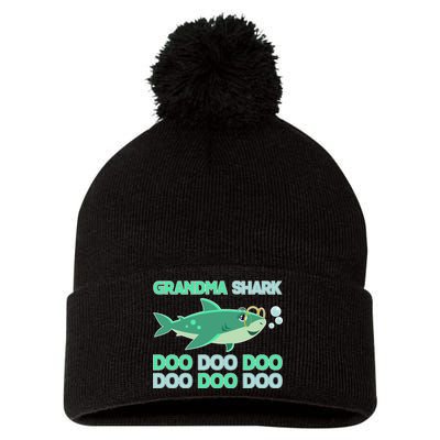 Grandma Shark Doo Doo Doo Pom Pom 12in Knit Beanie