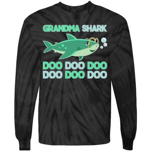 Grandma Shark Doo Doo Doo Tie-Dye Long Sleeve Shirt