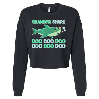 Grandma Shark Doo Doo Doo Cropped Pullover Crew