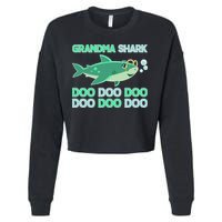 Grandma Shark Doo Doo Doo Cropped Pullover Crew