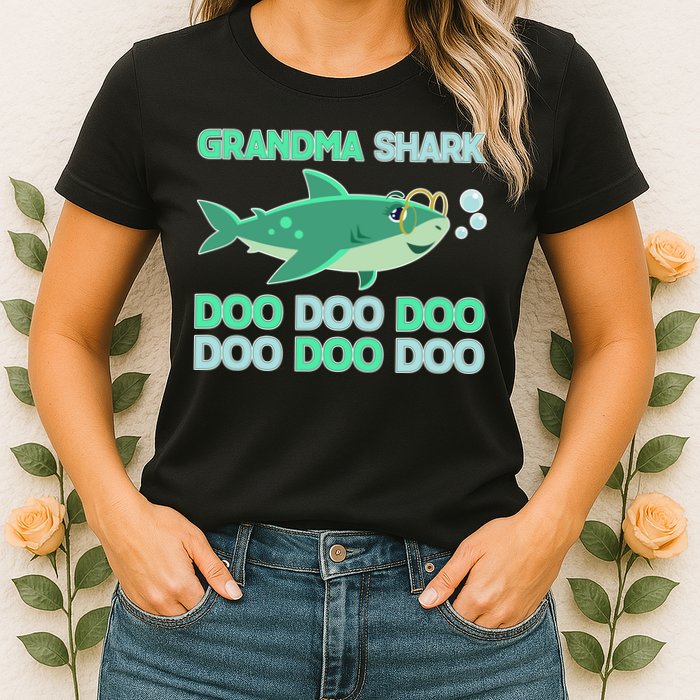 Grandma Shark Doo Doo Doo Womens T-Shirt