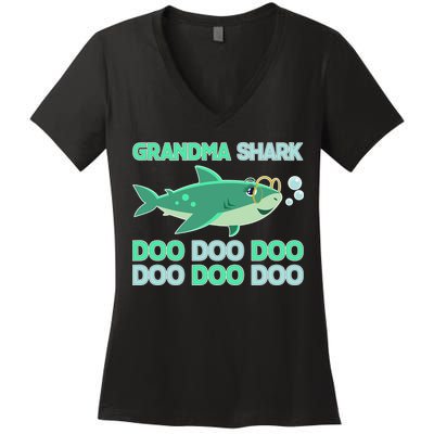 Grandma Shark Doo Doo Doo Women's V-Neck T-Shirt