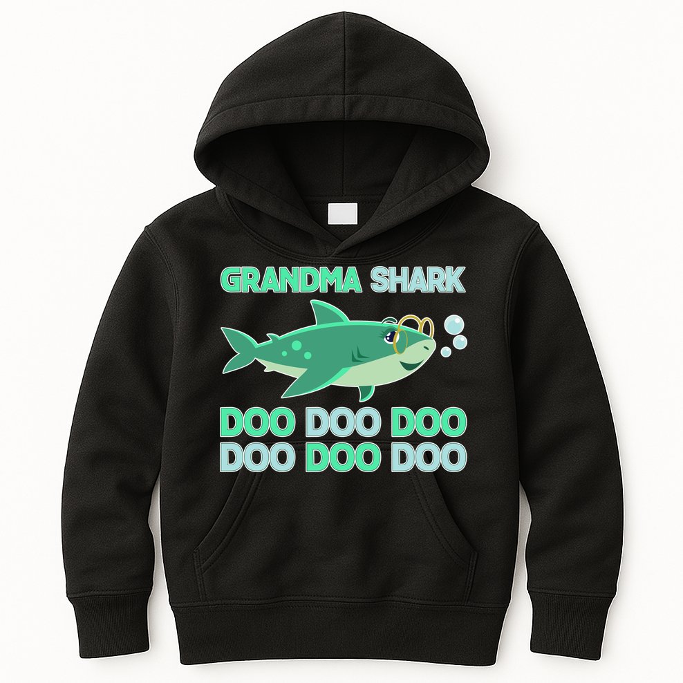 Grandma Shark Doo Doo Doo Kids Hoodie