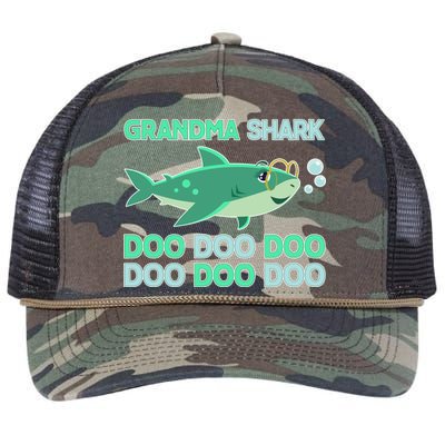 Grandma Shark Doo Doo Doo Retro Rope Trucker Hat Cap