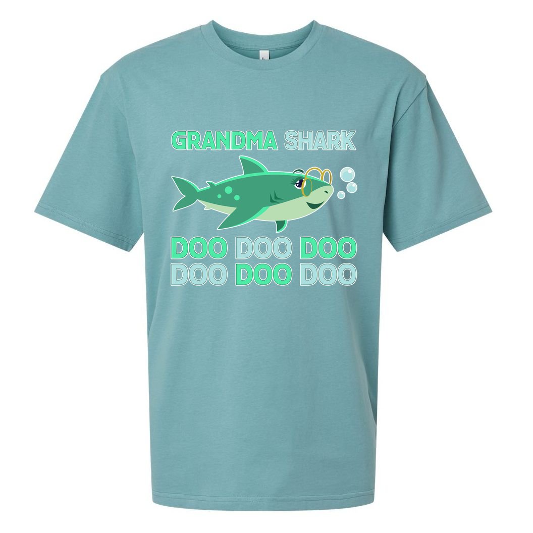 Grandma Shark Doo Doo Doo Sueded Cloud Jersey T-Shirt