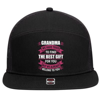 Grandma The Best Gift For You 7 Panel Mesh Trucker Snapback Hat