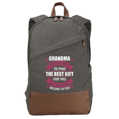 Grandma The Best Gift For You Cotton Canvas Backpack