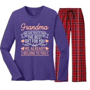 Grandma We Have Tried To Find The Best Gift For You Women's Long Sleeve Flannel Pajama Set 