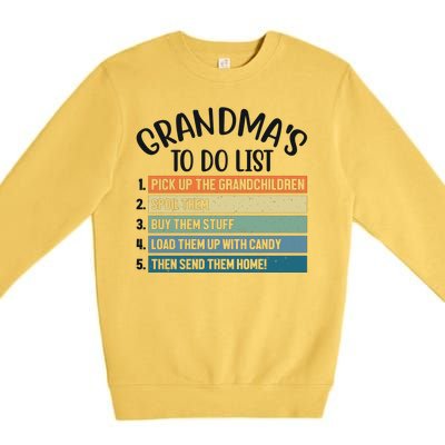 Grandma's To Do List Funny Cute Premium Crewneck Sweatshirt