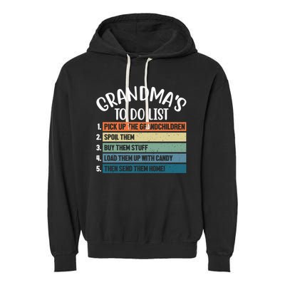 Grandma's To Do List Funny Cute Garment-Dyed Fleece Hoodie