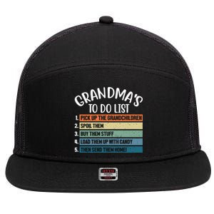 Grandma's To Do List Funny Cute 7 Panel Mesh Trucker Snapback Hat