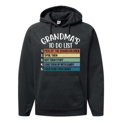 Grandma's To Do List Funny Cute Performance Fleece Hoodie