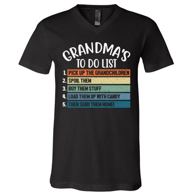 Grandma's To Do List Funny Cute V-Neck T-Shirt