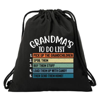 Grandma's To Do List Funny Cute Drawstring Bag