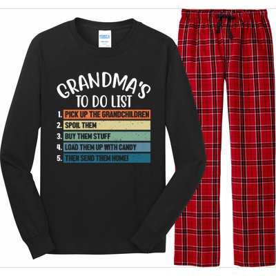 Grandma's To Do List Funny Cute Long Sleeve Pajama Set