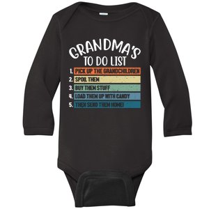 Grandma's To Do List Funny Cute Baby Long Sleeve Bodysuit