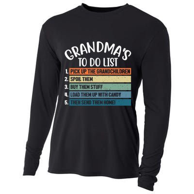 Grandma's To Do List Funny Cute Cooling Performance Long Sleeve Crew
