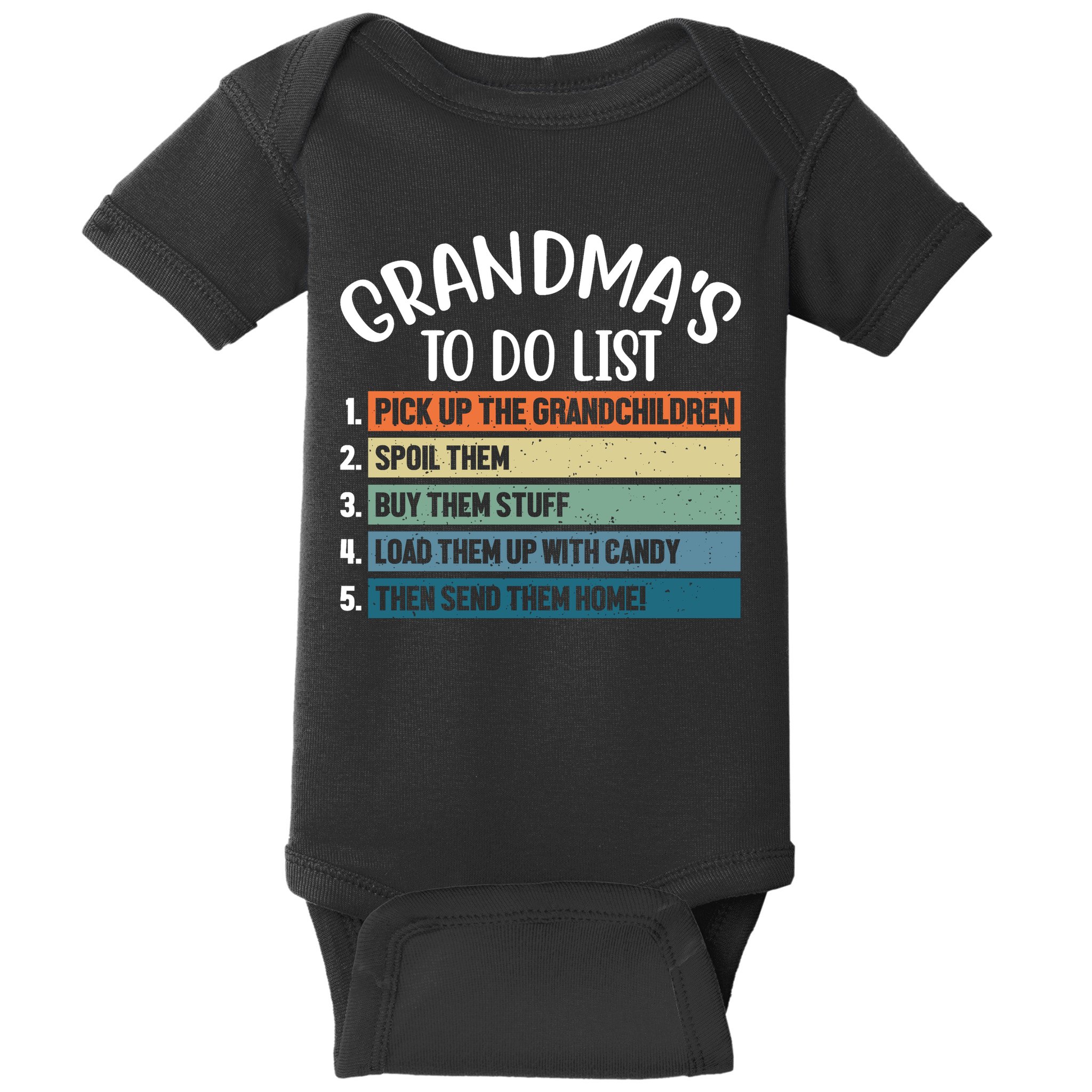 Grandma's To Do List Funny Cute Baby Bodysuit